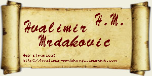 Hvalimir Mrdaković vizit kartica